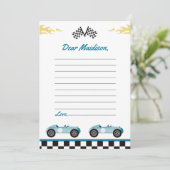 レースカーの誕生日パーティー タイムカプセル ノートカード (スタンド正面)