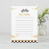 レースカーの誕生日パーティー タイムカプセル ノートカード (スタンド正面)