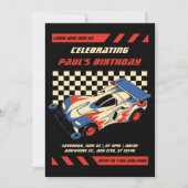 レースカーの誕生日 招待状 (正面)