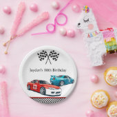 レースカーの誕生日、誕生日の招待状 ペーパープレート (パーティー)