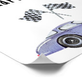 レースカーの赤ちゃんシャワーお母さん宛先 ポスター (角)