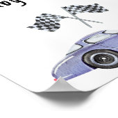 レースカーの赤ちゃんシャワーそのベビー食品 ポスター (角)