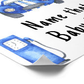 レースカーの赤ちゃんシャワーそのベビー食品 ポスター (角)