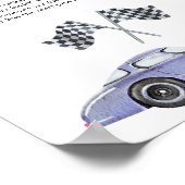 レースカーの赤ちゃんシャワーベビー ポスター (角)