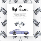 レースカーの赤ちゃんシャワー深夜おむつ ポスター