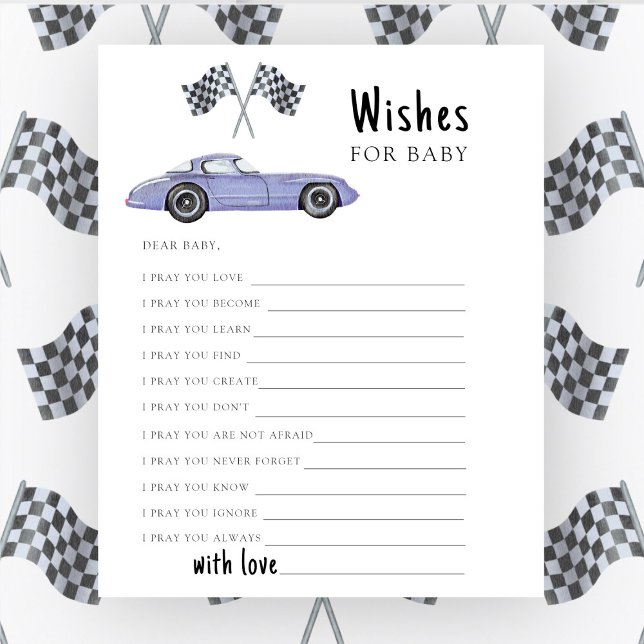 レースカーの赤ちゃんシャワー祈りの言葉ベビー (クリエイターアップロード済み)