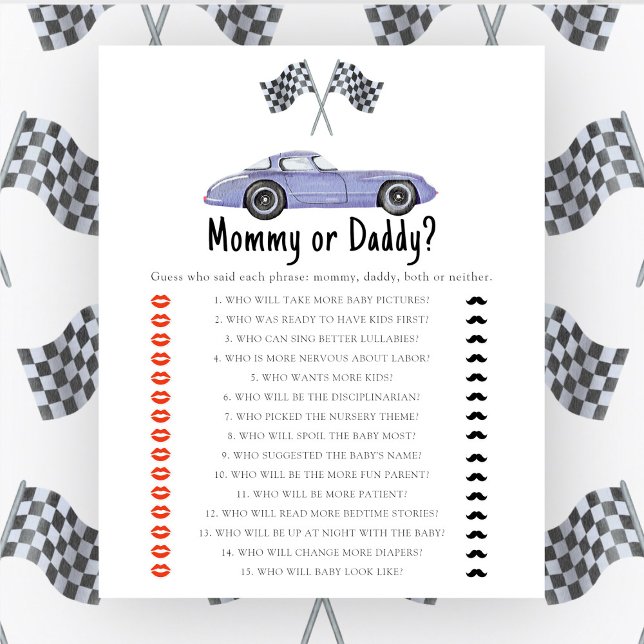レースカーの赤ちゃんシャワー – ママまたはパパのゲーム (クリエイターアップロード済み)