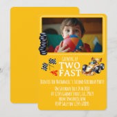 レースカーの2歳誕生日パーティー招待状 招待状 (正面/裏面)