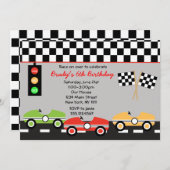 レースカーのRacecar Brithdayの男の子の誕生日の招待状 招待状 (正面/裏面)