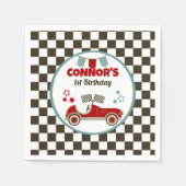 レースカーをテーマにしたパーティー スタンダードカクテルナプキン (正面)