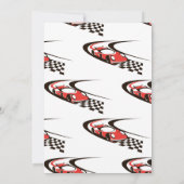 レースカーをテーマにした第1の誕生日パーティの招待状 招待状 (裏面)