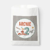 レースカーをテーマにした紙優先パーティーバッグ フェイバーバッグ (正面)