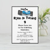 レースカーをテーマにした誕生日招待状 招待状 (スタンド正面)