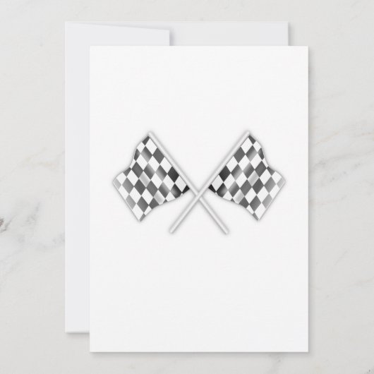 レースカーをテーマにした誕生日招待状 招待状 (裏面)