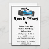 レースカーをテーマにした誕生日招待状 招待状 (正面/裏面)