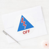 レースカーキルスイッチデカール「オフ」 ラウンドシール (封筒)