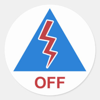 レースカーキルスイッチデカール「オフ」 ラウンドシール