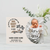 レースカークルー男の赤ちゃん誕生発表 案内状 (スタンド正面)