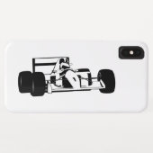 レースカーシルエット黒と白 Case-Mate iPhoneケース (裏面(横))