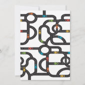 レースカーズサークルトラックボーイズ1st誕生日 招待状 (裏面)