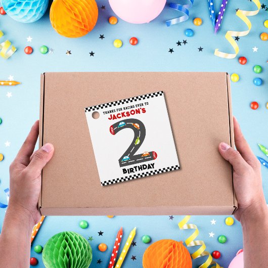 レースカーズ第2誕生日キッズパーティー フェイバータグ