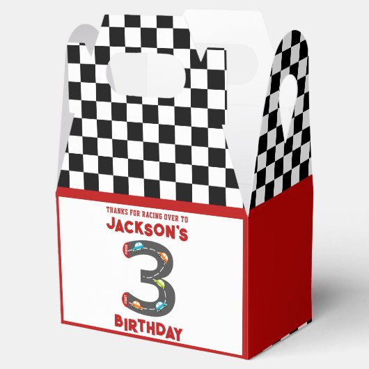 レースカーズ第3誕生日キッズパーティー フェイバーボックス (オープン)