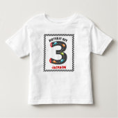 レースカーズ第3誕生日少年 トドラーTシャツ (正面)