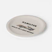 レースカーツーファストスポーティ誕生日 ペーパープレート (アングル)