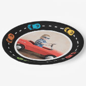 レースカーツーファーストボーイズ誕生日フォト紙プレート ペーパープレート (アングル)