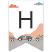 レースカーツーファースト2好奇心ハッピーバースデーパーティー バンティングフラッグ (第2の旗)