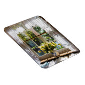 レースカーテンとチューリップ付き窓 マグネット (右側)