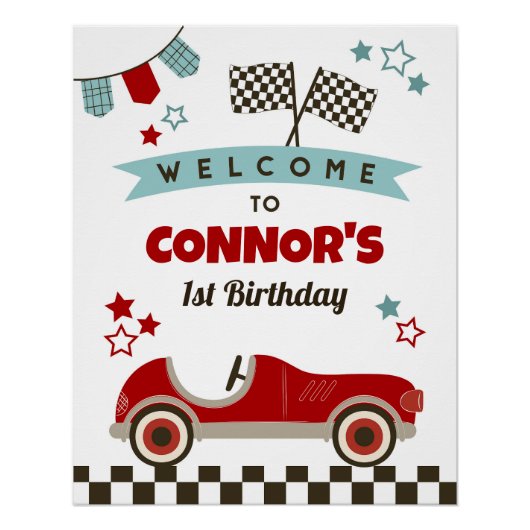 レースカーテーマウェルカムサイン ポスター (正面)