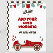 レースカーテーマカスタム標識 (正面/裏面)