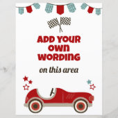 レースカーテーマカスタム標識 (正面)