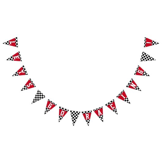 レースカーテーマパーティーボーイ誕生日 バンティングフラッグ (全)