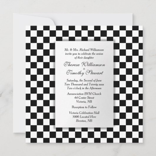 レースカーテーマ結婚式招待状 招待状 (正面)