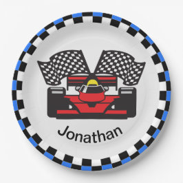 レースカーデザイン紙パーティープレート ペーパープレート