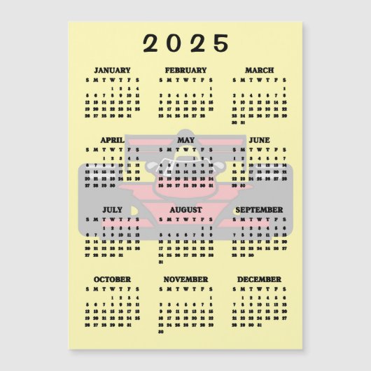 レースカーデザイン2025カレンダー磁気カード (正面)