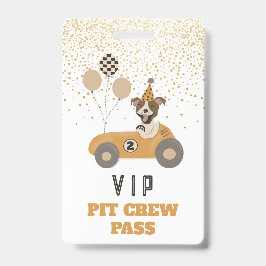 レースカードッグボーイズ誕生日パーティーVIPパス バッジ