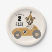 レースカードッグボーイズ2速バースデーパーティー ペーパープレート (正面)