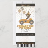 レースカードッグボーイズ2nd誕生日パーティーチケット招待状 (正面)