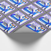 レースカードライバーパーソナライズされた誕生日ギフト ラッピングペーパー (角)