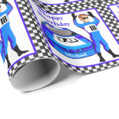 レースカードライバーパーソナライズされた誕生日ギフト ラッピングペーパー (ロールコーナー)