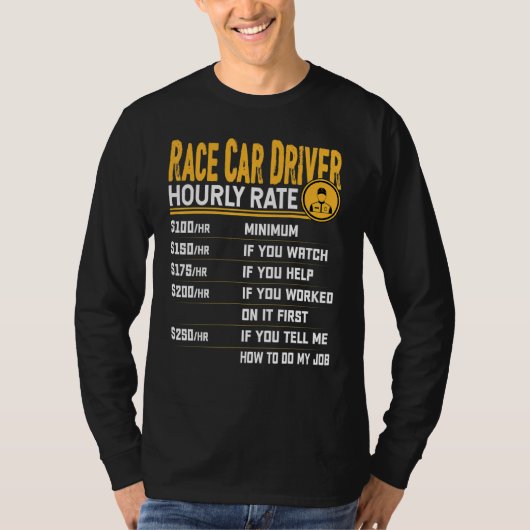 レースカードライバー時給カーレーサー Tシャツ (正面)