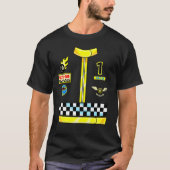 レースカードライバー衣装メンズ女性誕生日ハロー Tシャツ (正面)
