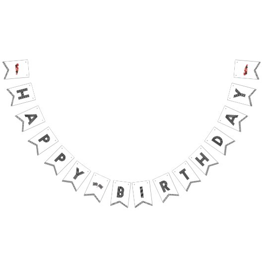 レースカーハッピーバースデーバナー バンティングフラッグ (全)