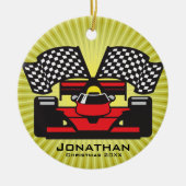 レースカーパーソナライズされたオーナメント セラミックオーナメント (正面)