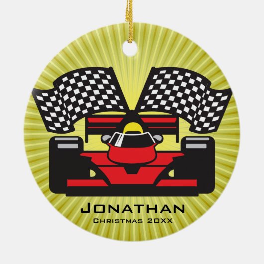 レースカーパーソナライズされたオーナメント セラミックオーナメント (裏面)
