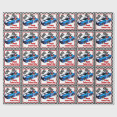 レースカーパーソナライズされたドライバー父の日贈り物 ラッピングペーパー (フラット)