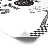 レースカーパーティーピッストップト標識 フォトプリント            (角)